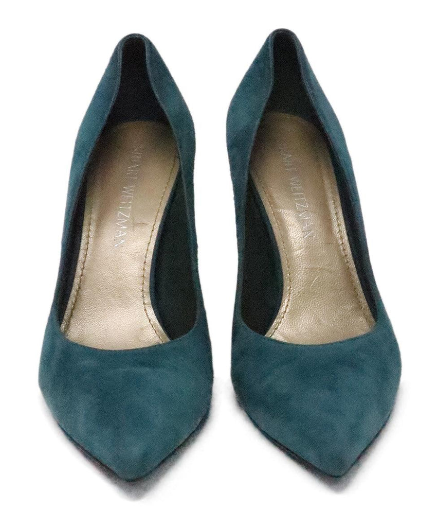 Stuart Weitzman Green Suede Heels sz 8.5 - Michael's Consignment NYC