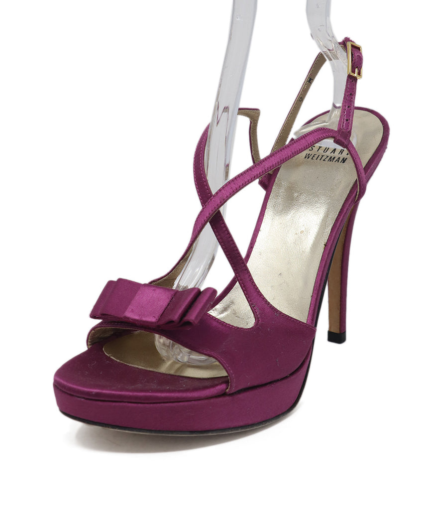 Stuart Weitzman Purple Satin Sandals 