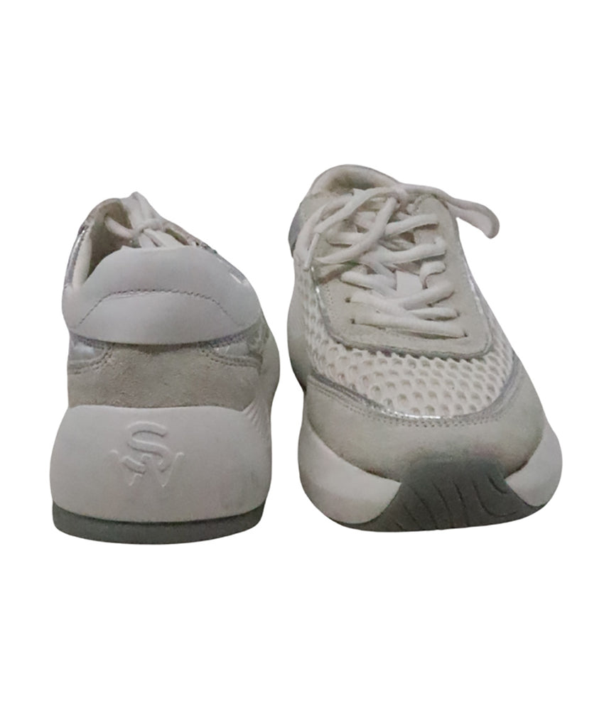 Stuart Weitzman White Suede & Nylon Sneakers 2