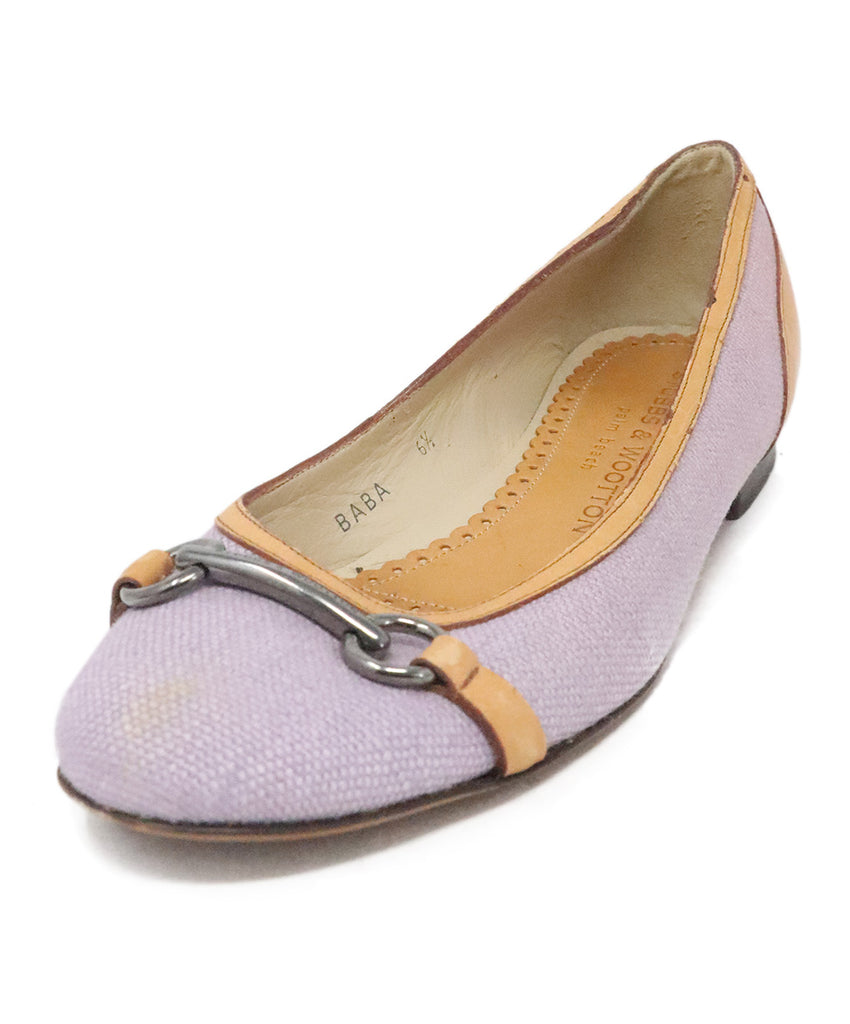 Stubbs & Wootton Purple Canvas Flats 