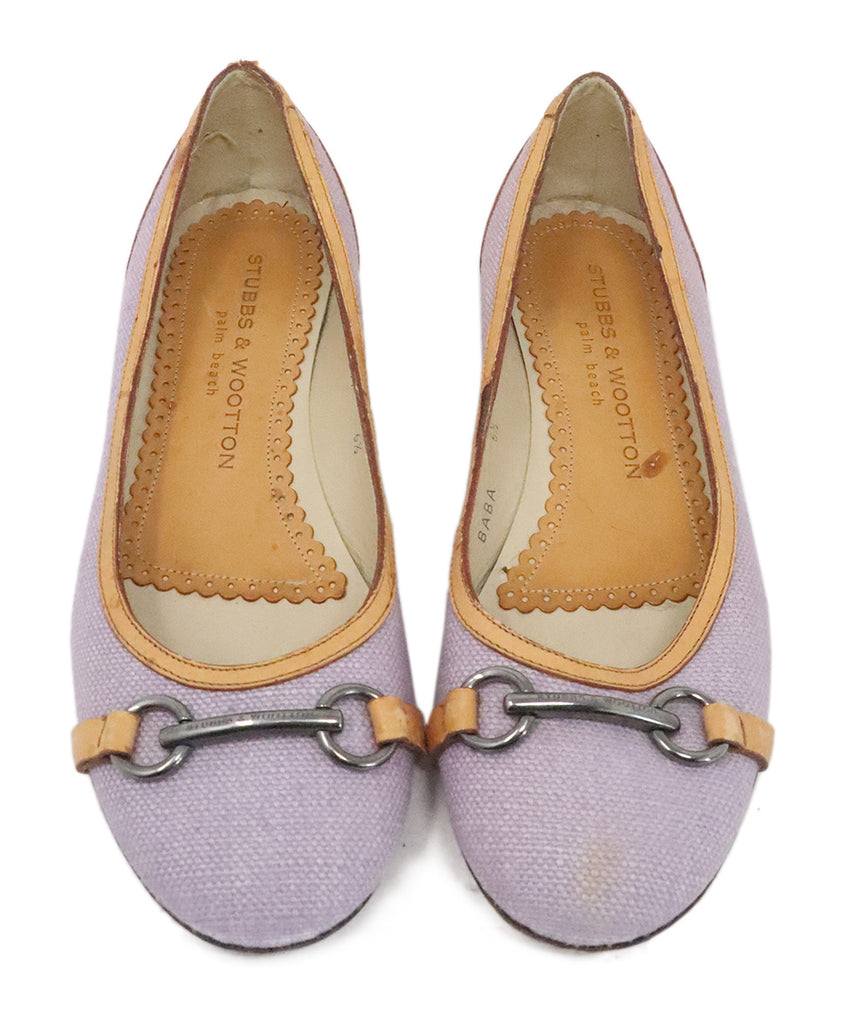 Stubbs & Wootton Purple Canvas Flats 3