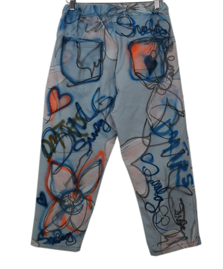 Swlag Blue & Purple Graffiti Print Pants 1