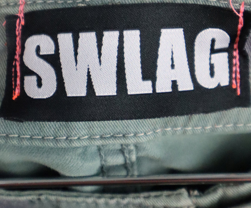 Swlag Olive Green & Purple Graffiti Pants 2