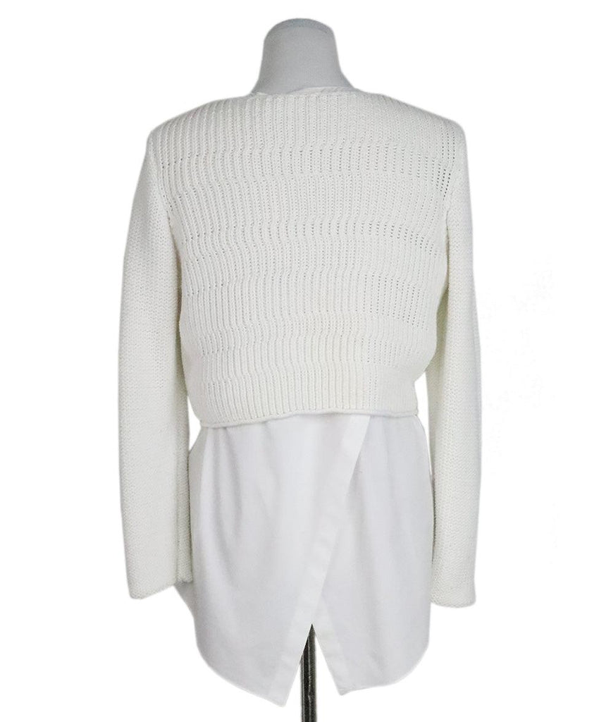 Tahari White Cotton Layered Sweater sz 4 - Michael's Consignment NYC