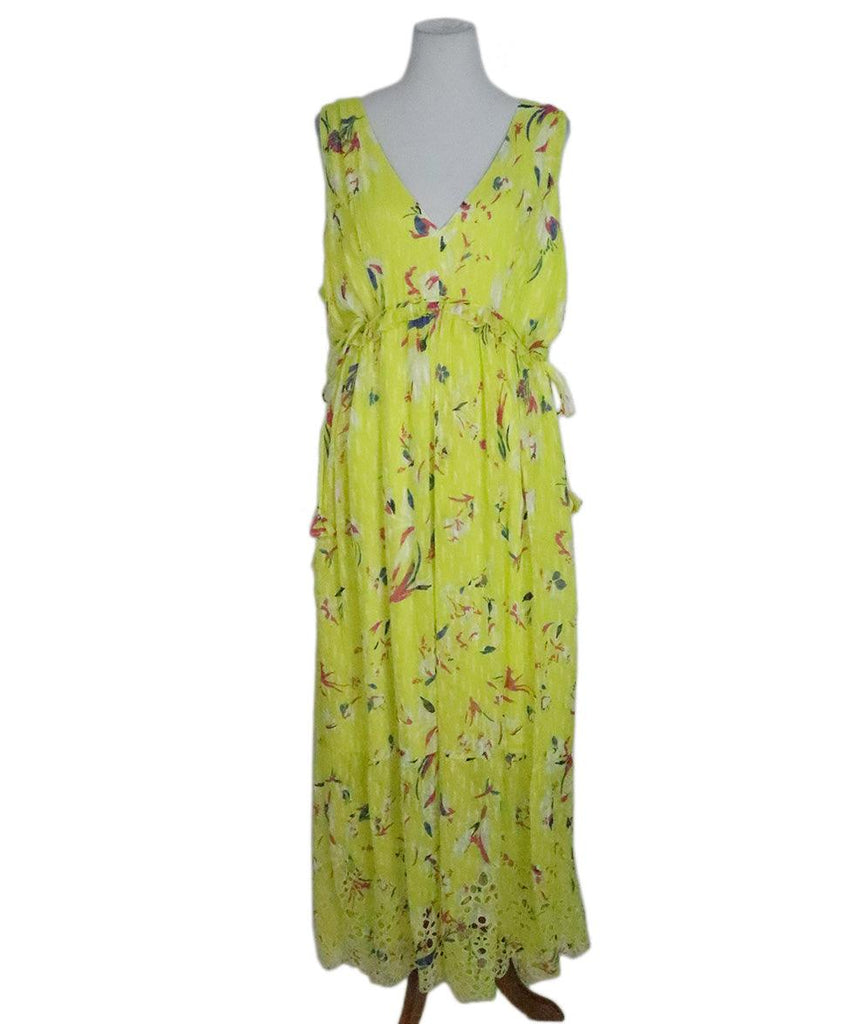 Tanya Taylor Yellow Floral Print Dress sz 14 - Michael's Consignment NYC