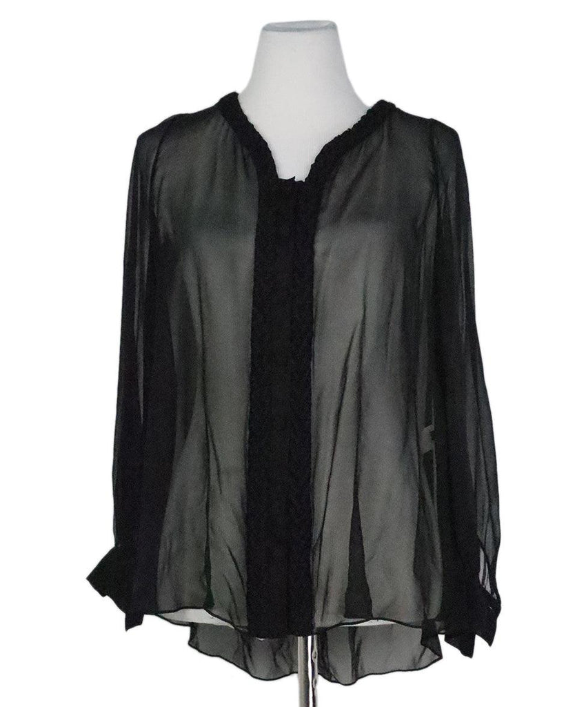 Thakoon Black Silk Sheer Blouse sz 4 - Michael's Consignment NYC