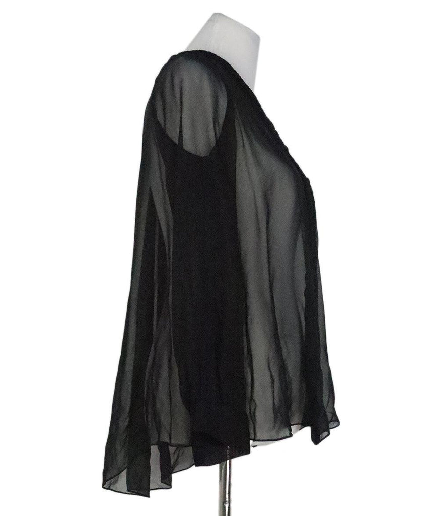 Thakoon Black Silk Sheer Blouse sz 4 - Michael's Consignment NYC