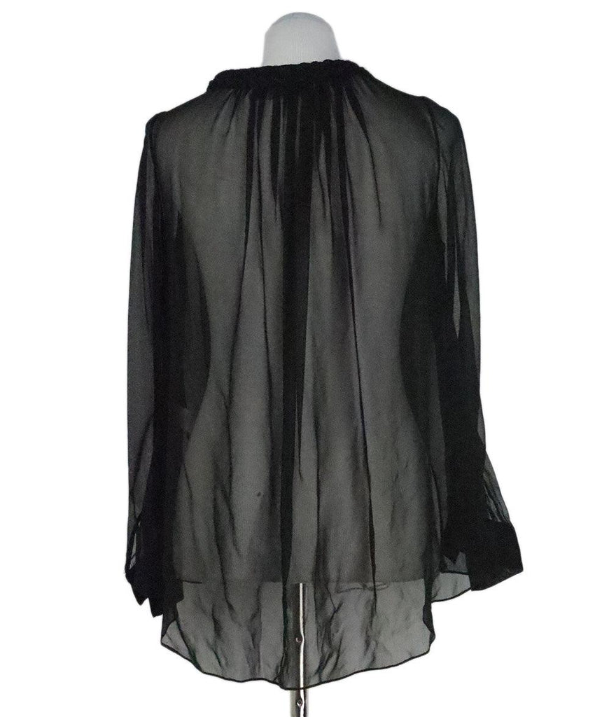 Thakoon Black Silk Sheer Blouse sz 4 - Michael's Consignment NYC