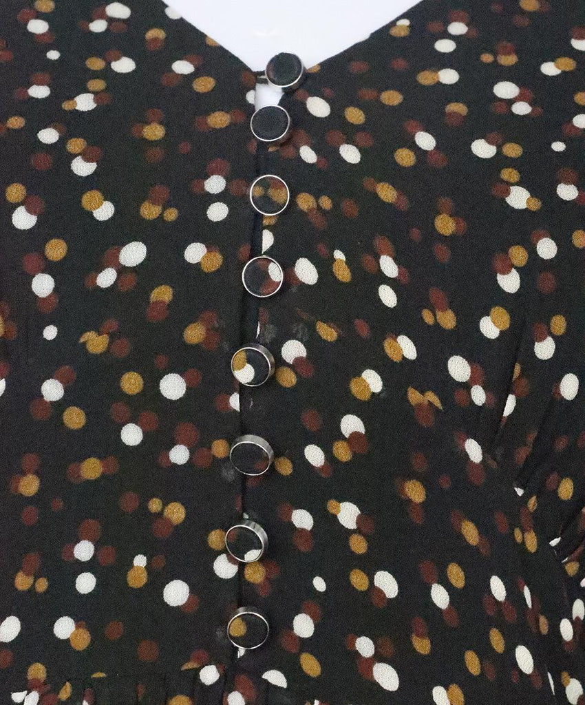 The Kooples Brown & Black Polka Dot Dress 5