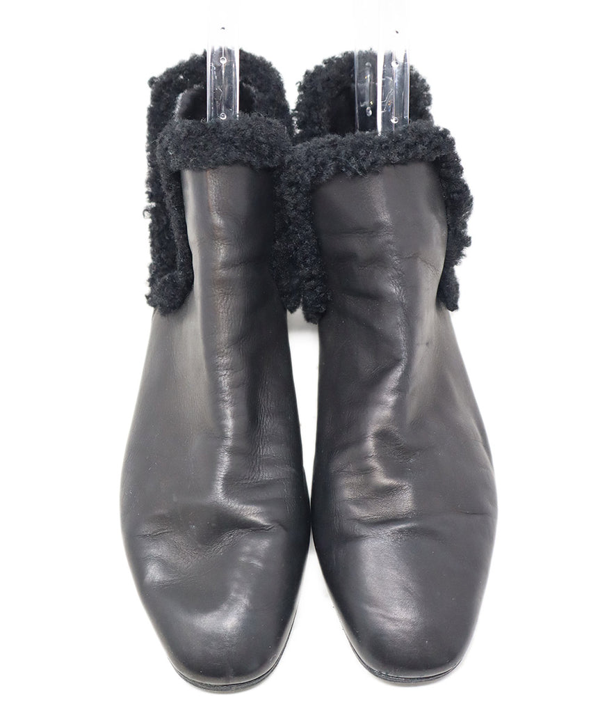 The Row Black Leather Shearling Booties 3