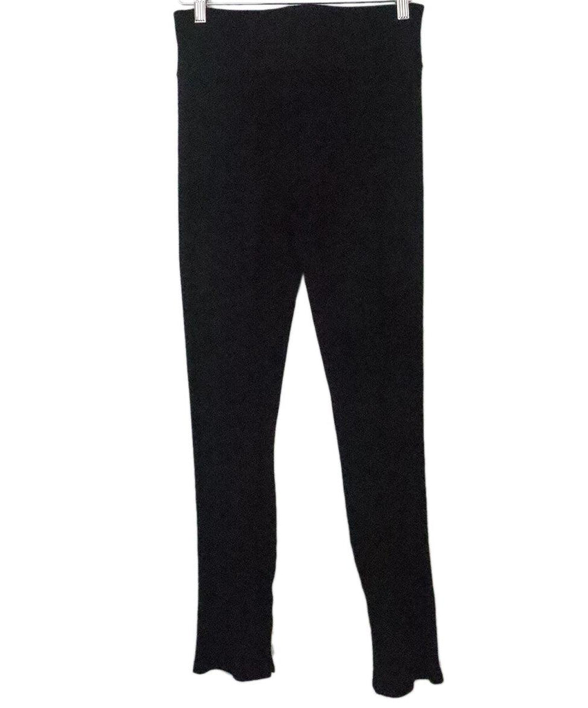 The Row Black Ribbed Leggings 1