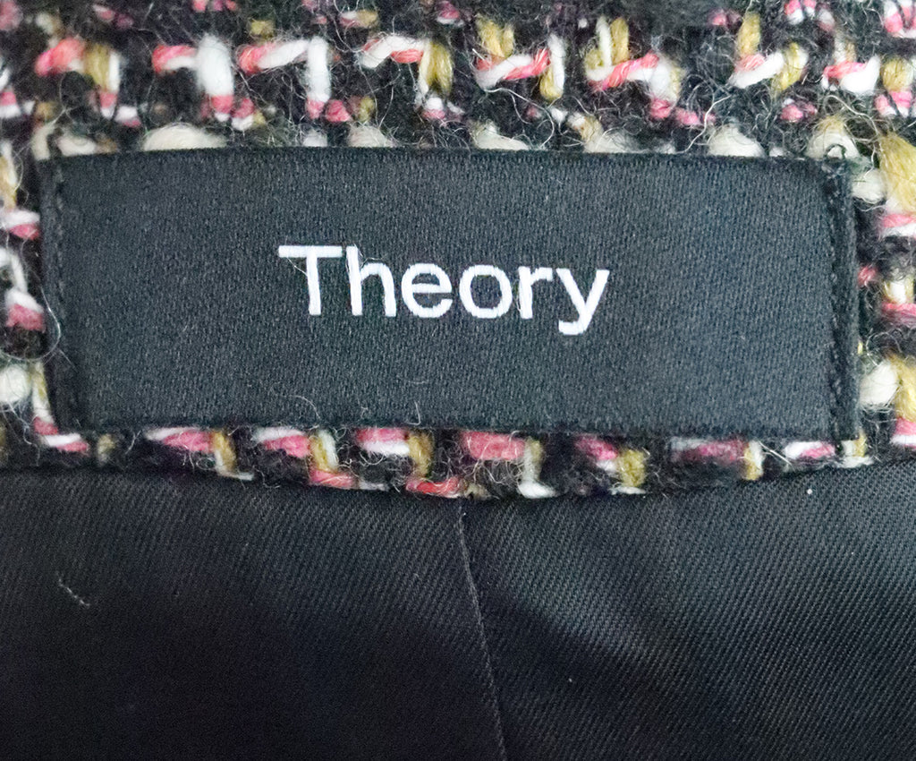 Theory Green & Pink Tweed Jacket 3