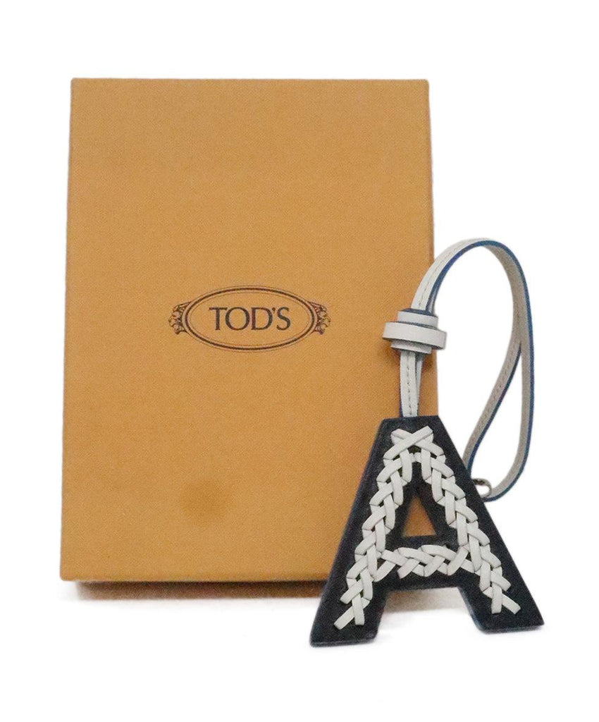 Tod's White & Blue Leather Bag Charm 5