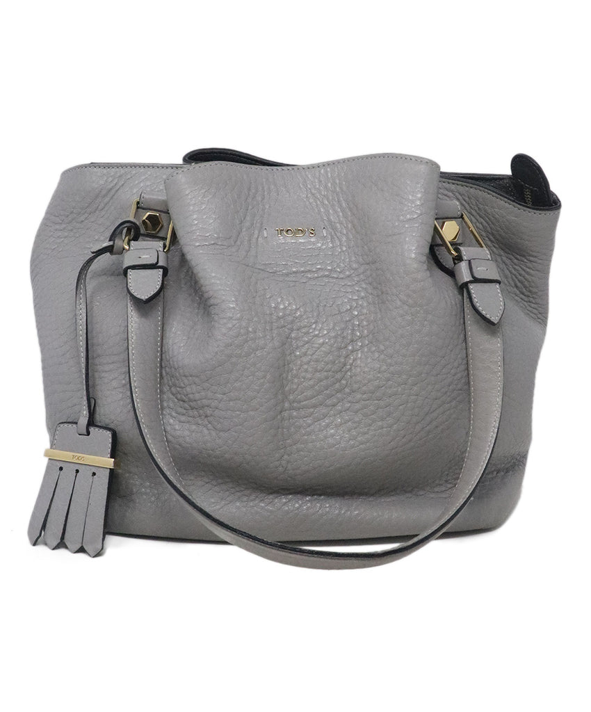 Tod's Grey Leather Shoulder Bag 