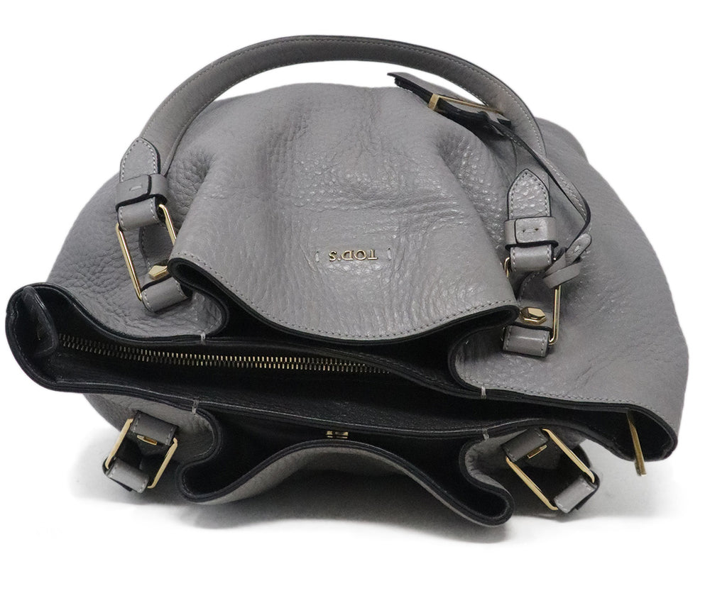 Tod's Grey Leather Shoulder Bag 3