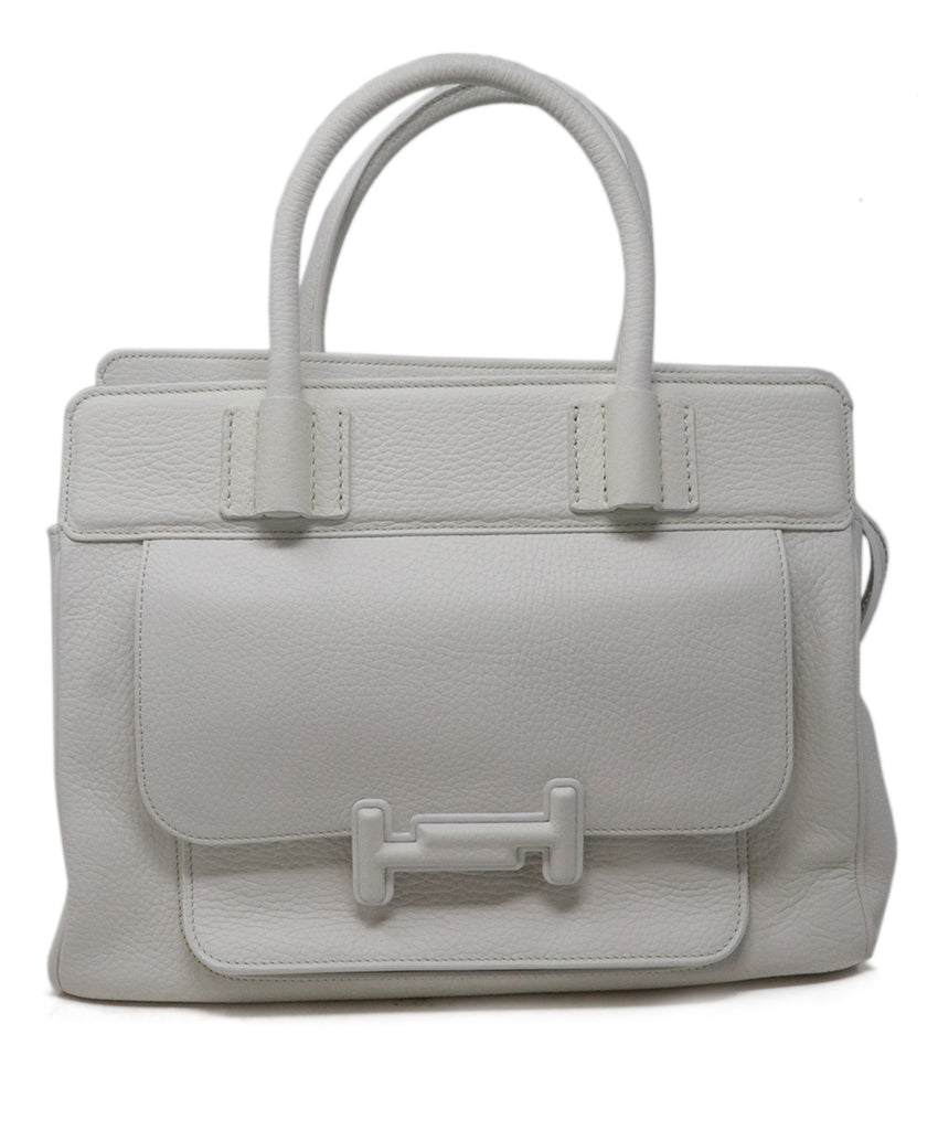 Tod's White Leather No Strap Handbag 