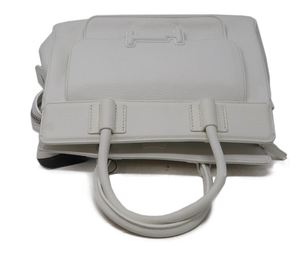 Tod's White Leather No Strap Handbag 4