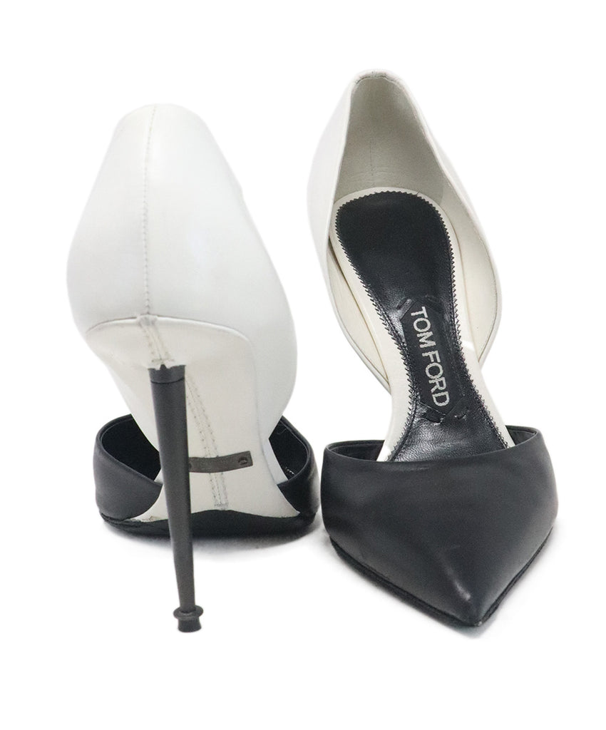 Tom Ford Black & White Leather Heels 2