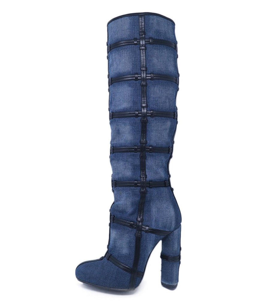 Tom Ford Denim & Black Leather Boots 1