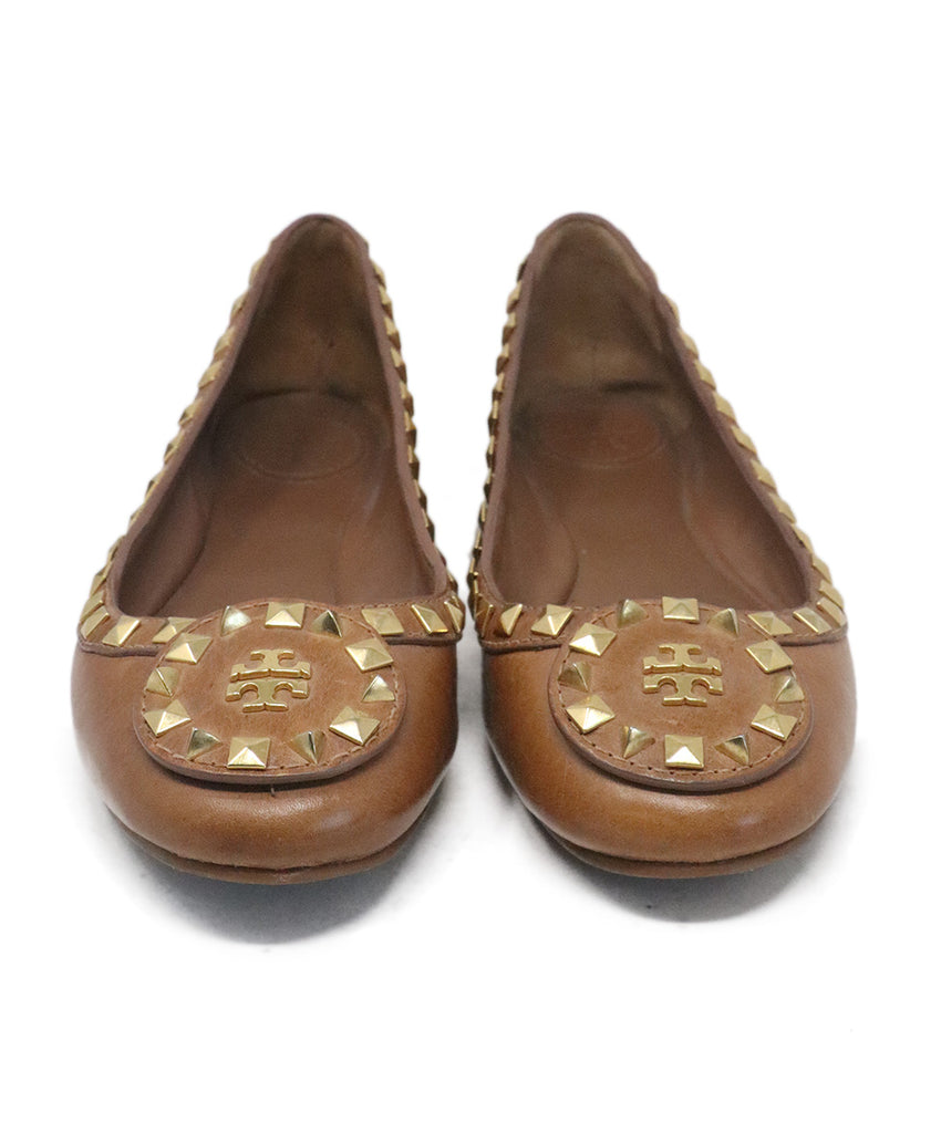 Tory Burch Brown Leather Studded Flats 3