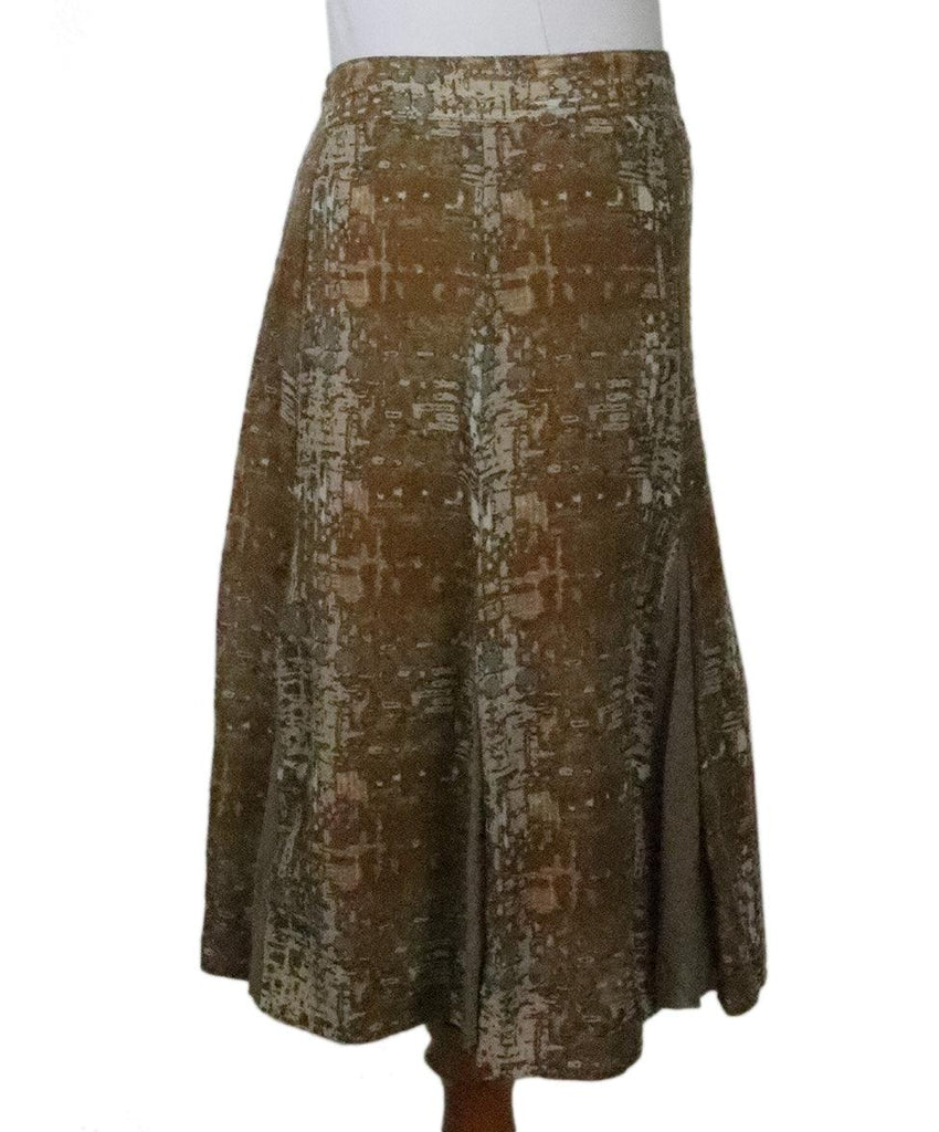 Tory Burch Tan & Grey Print Skirt 1