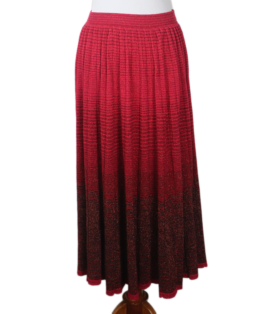 Ulla Johnson Pink Striped Lurex Skirt 