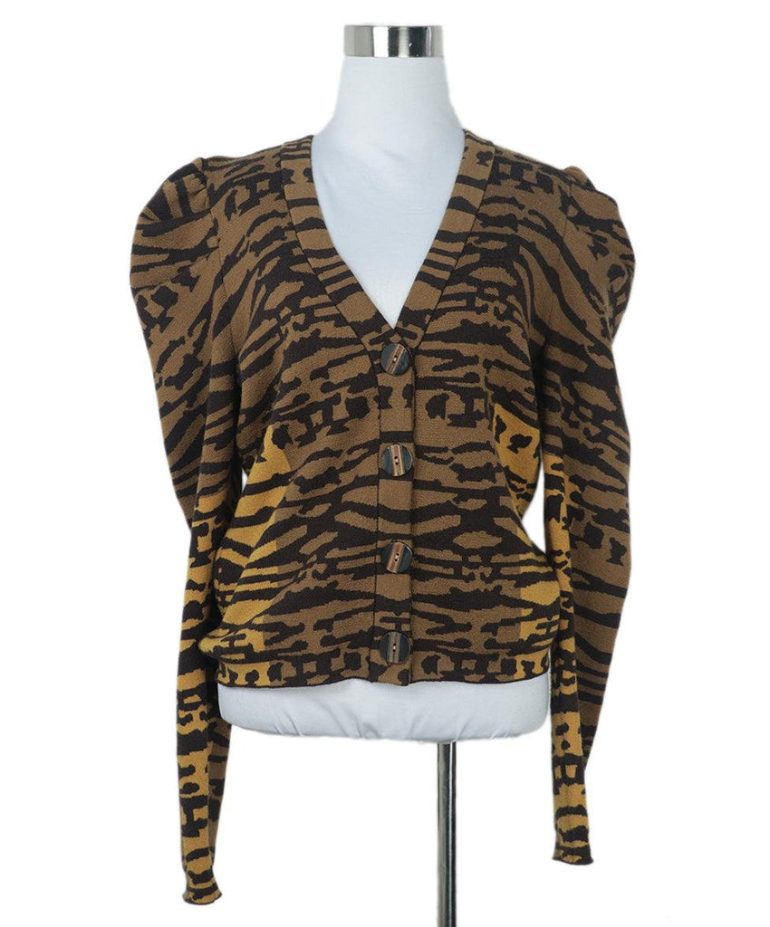 Ulla Johnson Yellow & Brown Print Cardigan 