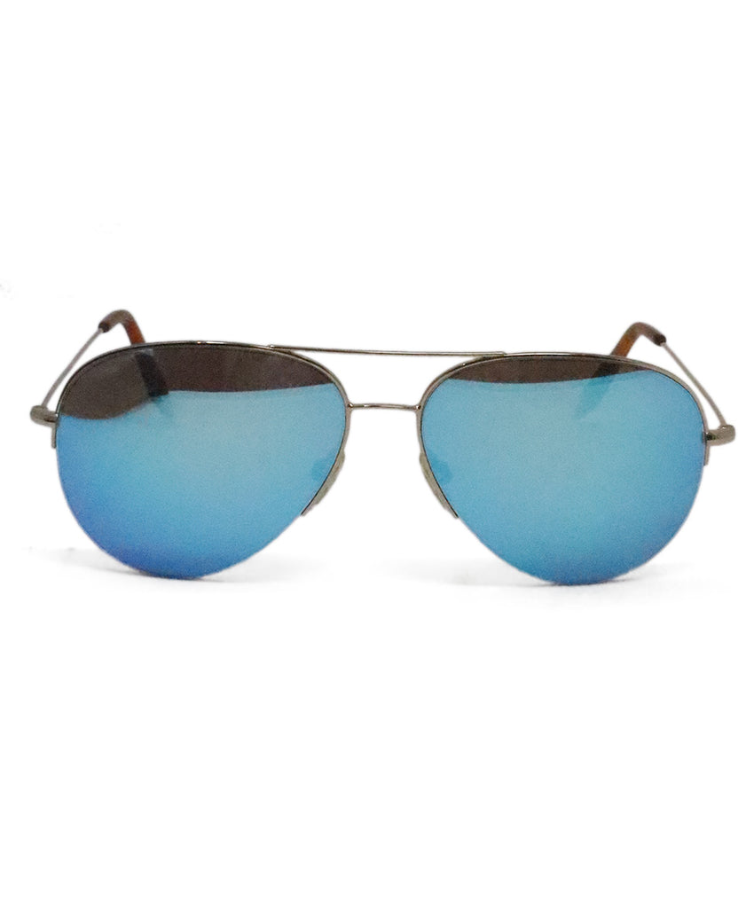 V. Beckham Blue Lens Aviator Sunglasses 