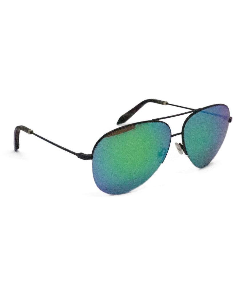 V. Beckham Black & Green Aviator Sunglasses 1