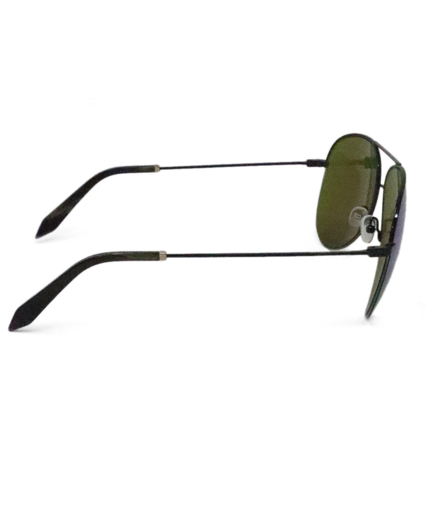 V. Beckham Black & Green Aviator Sunglasses 2