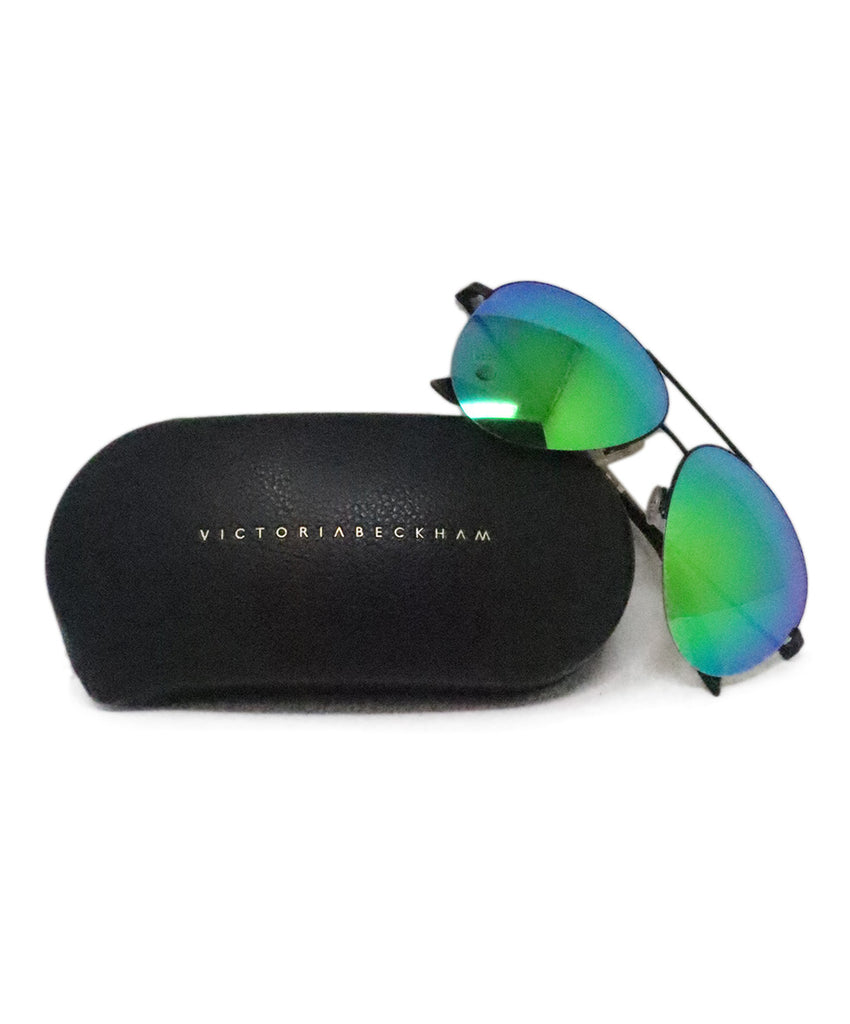 V. Beckham Black & Green Aviator Sunglasses 5