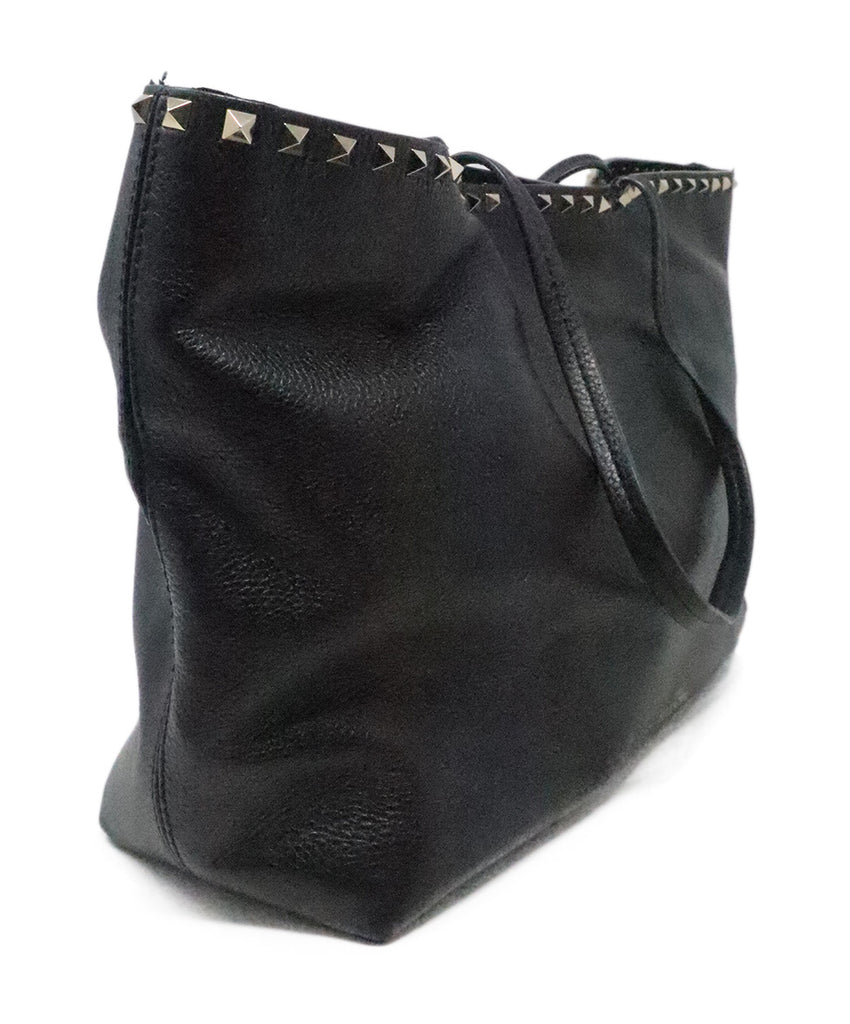 Valentino Black Leather Rockstud Tote 1