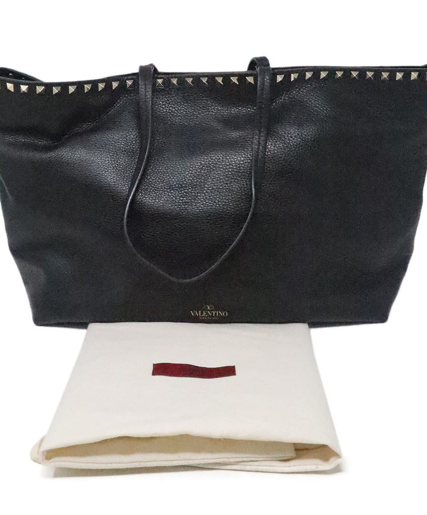 Valentino Black Leather Rockstud Tote 5