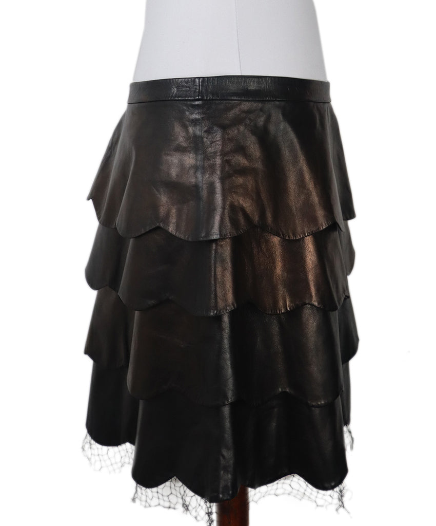 Valentino Black Leather Skirt 1