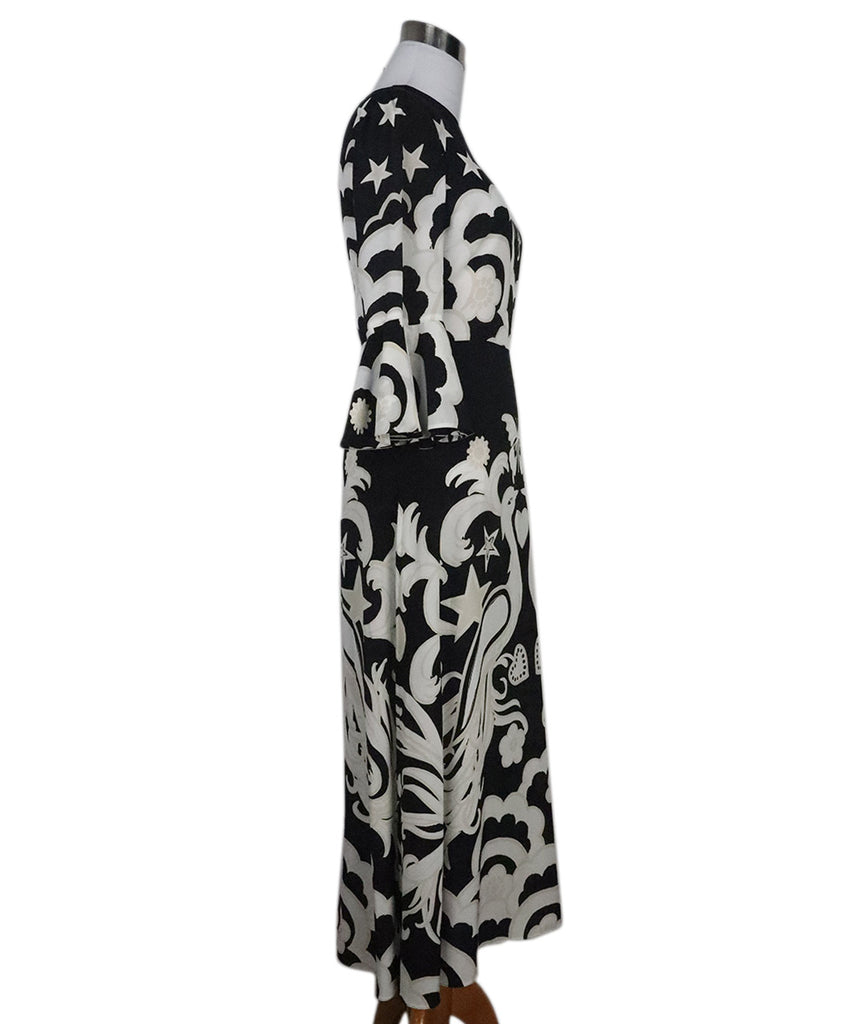 Valentino B&W Print Silk Dress 1