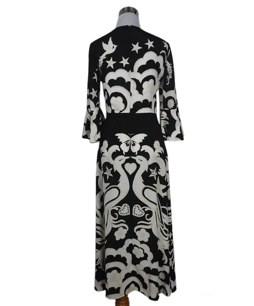 Valentino B&W Print Silk Dress 2