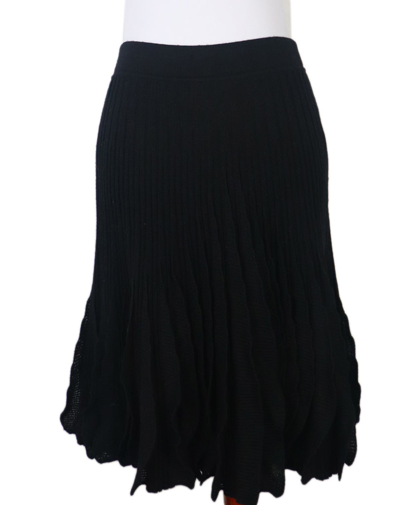 Valentino Black Wool Knit Skirt 