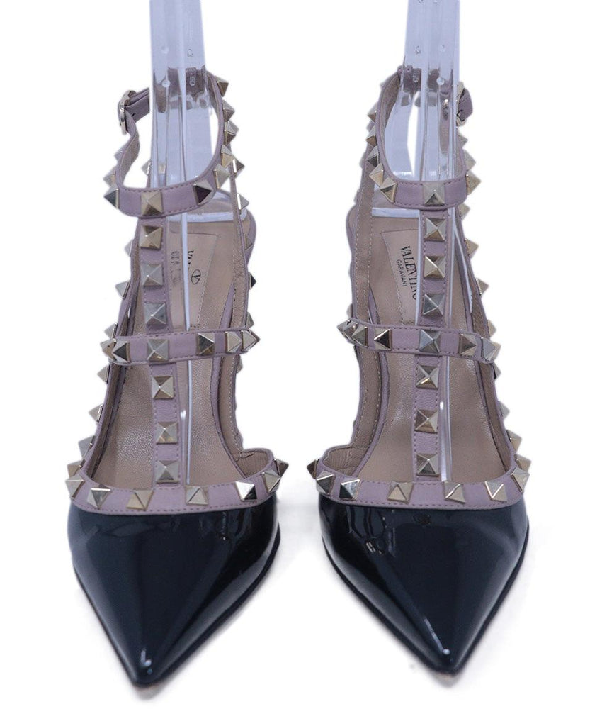 Valentino Black & Beige Studded Heels 3