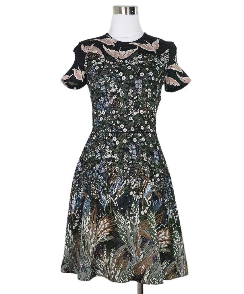 Valentino Black Floral Print Knit Dress 