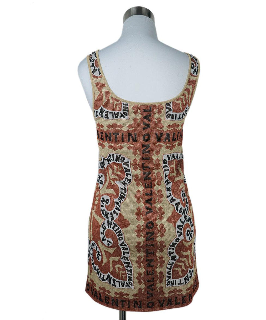 Valentino Tan Lurex Print Dress 2