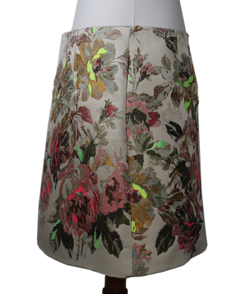 Valentino Pink & Green Silk Skirt 1