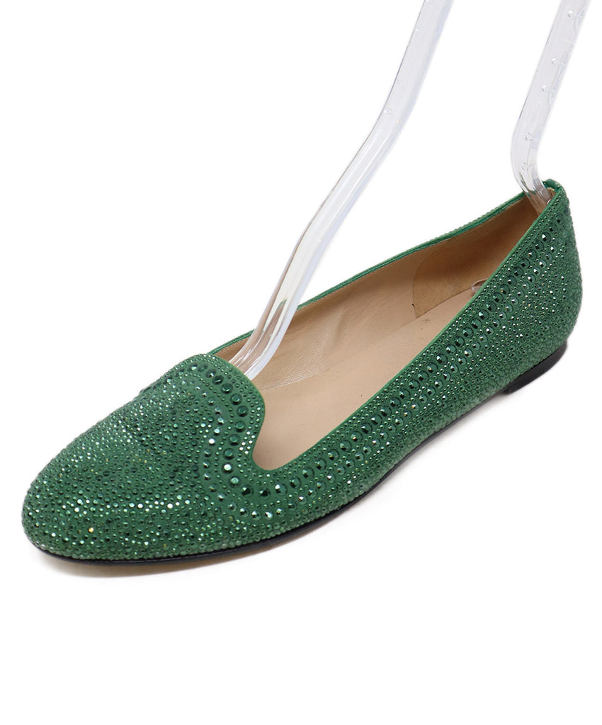 Valentino Green Studded Flats 