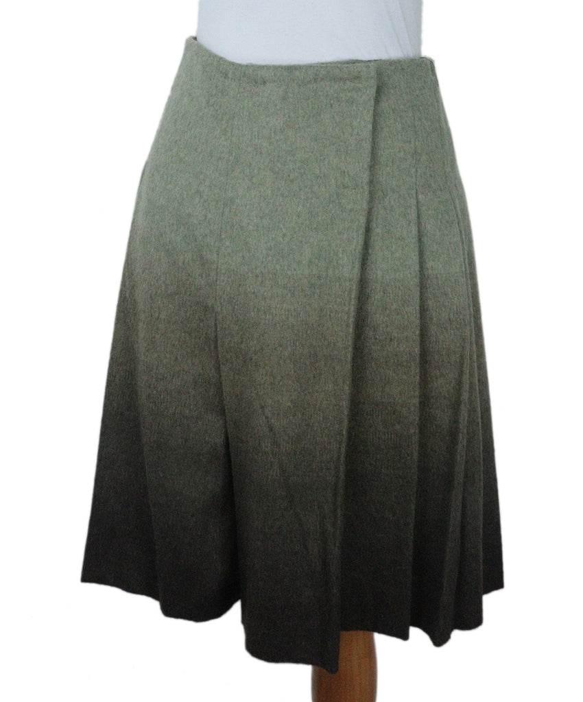 Valentino Green & Brown Ombre Wool Skirt 