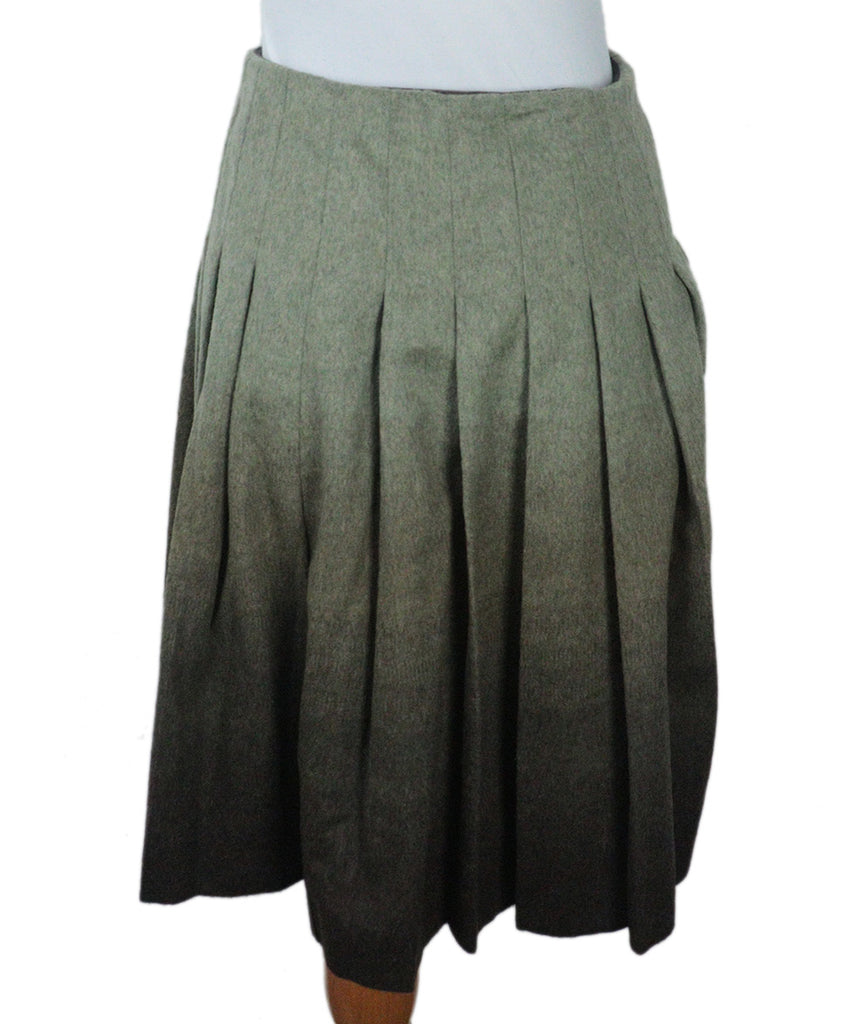 Valentino Green & Brown Ombre Wool Skirt 2