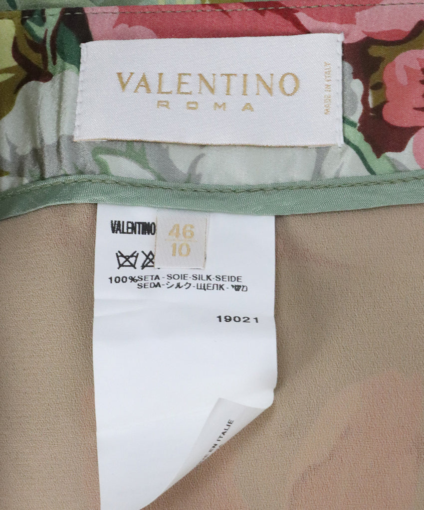 Valentino Sage Green Floral Print Skirt 3