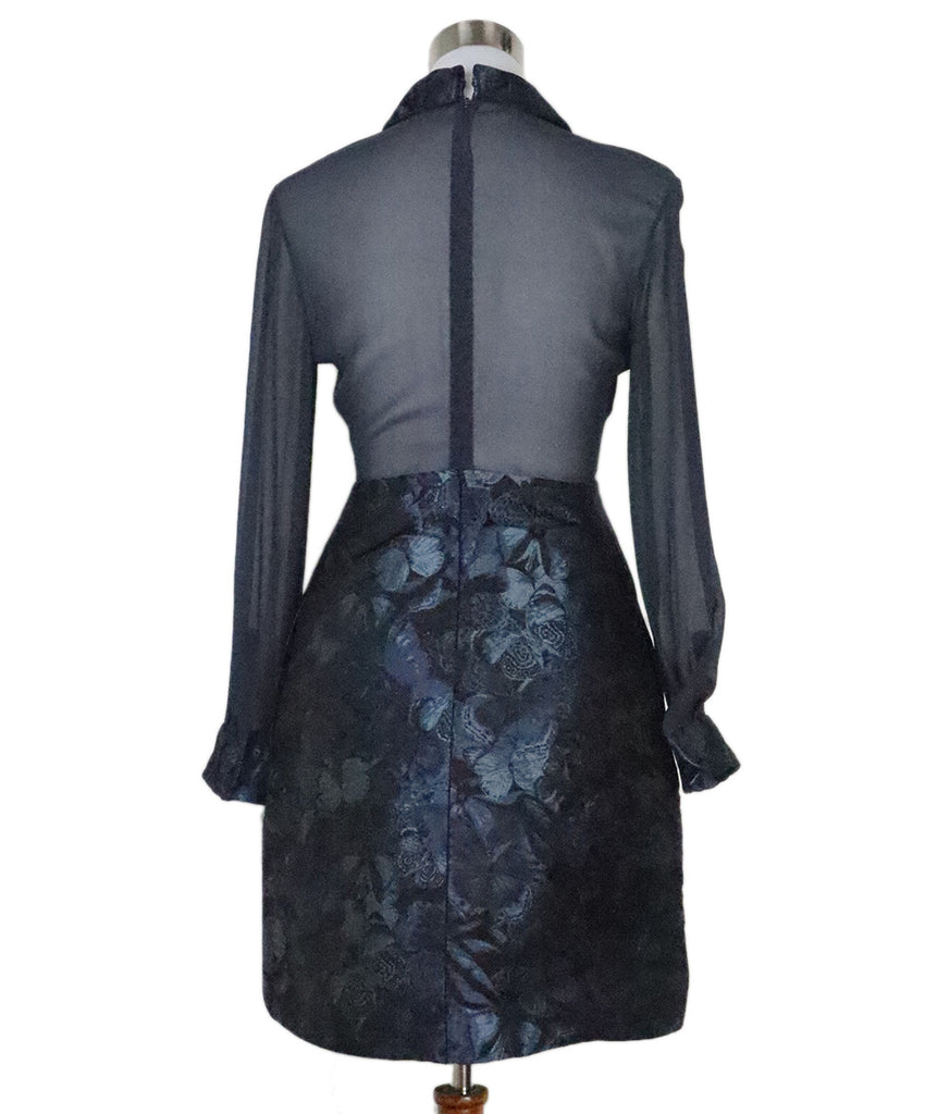 Valentino Navy Silk Floral Dress 2