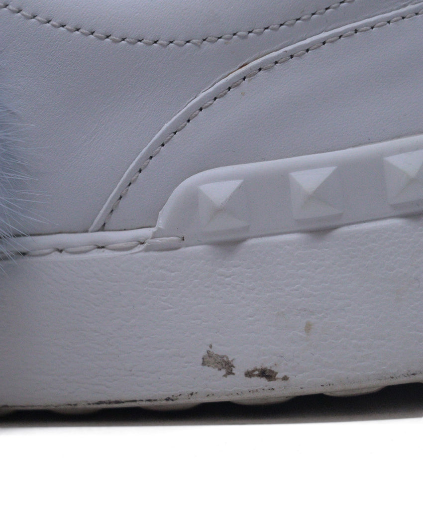 Valentino White Leather & Blue Mink Sneakers 5