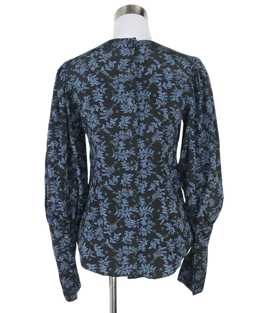 Veronica Beard Black & Blue Silk Blouse 2