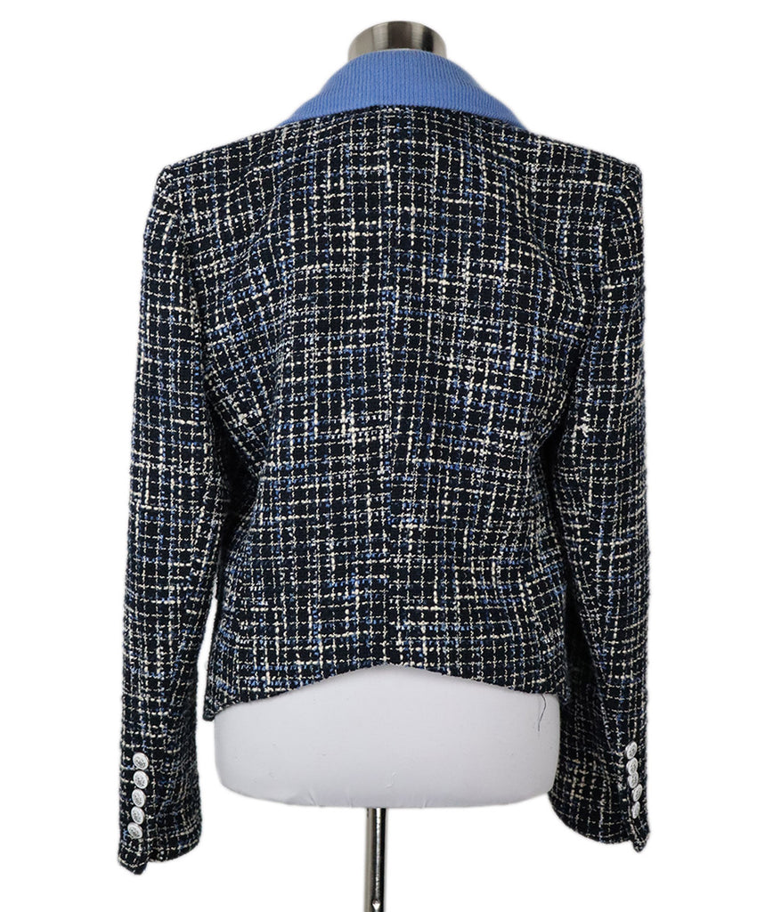 Veronica Beard Black & Blue Tweed Blazer 2