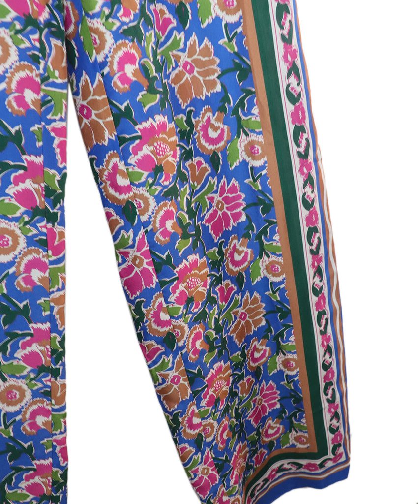 Veronica Beard Multicolor Floral Silk Pants 4